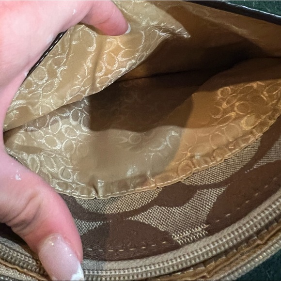 Vintage Coach Brown/Beige Monogram Crossbody Bag - Picture 12 of 13